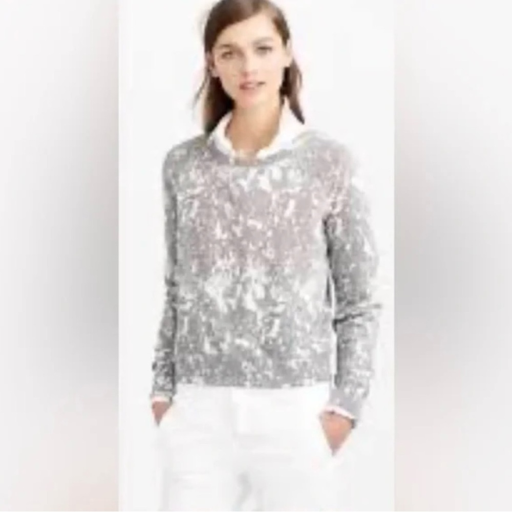 J. Crew Gray Paint Splatter Sweatshirt Size Small